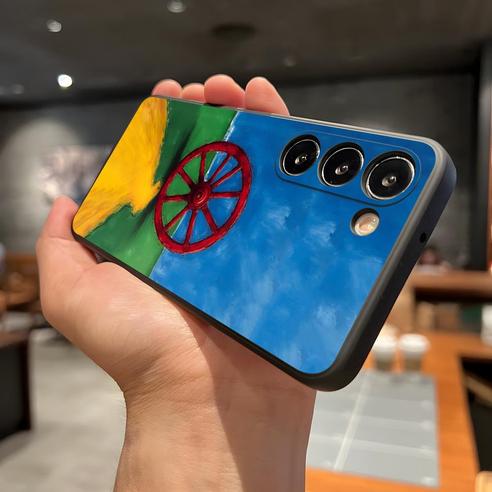 

Gypsy Romani Roma Flag Phone Case For Samsung A56 A36 A26 A16 A15 A25 A35 A55 A14 A34 A24 A54 Black Soft Shell Samsung A15