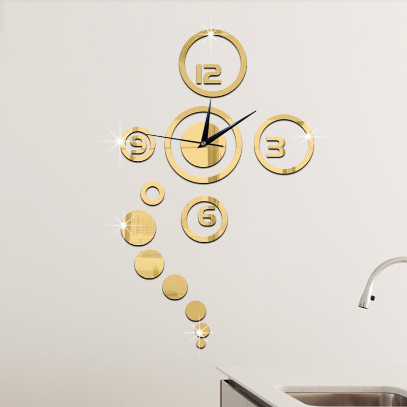 Orologio Adesivo Murale Acrilico Decorazione Casa Orologio da Parete Specchio Specchio da Parete per Soggiorno Orologio da Parete