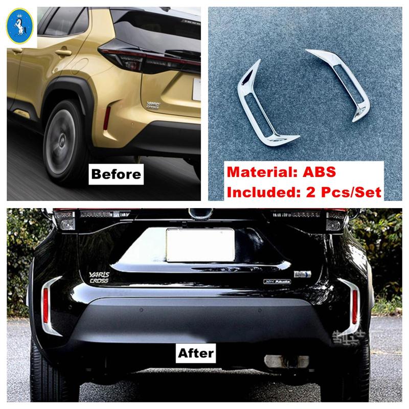 For Toyota Yaris Cross Rear Fog Light Lamp Cover Trim Foglamp Frame Sticker Car Styling Exterior Accessories