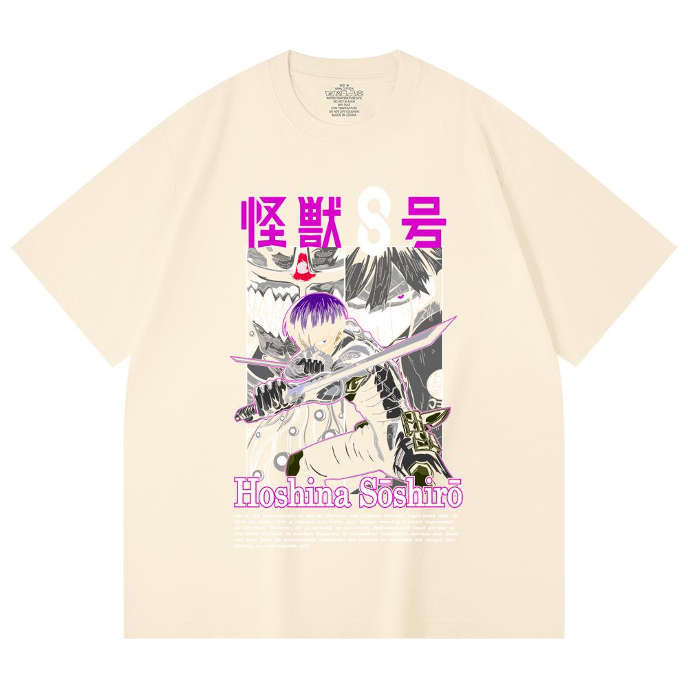 

230 г/м² 100% хлопок Kaiju No 8 V11 Soshiro Принт Унисекс Тяжелая хлопковая футболка XS абрикосовый