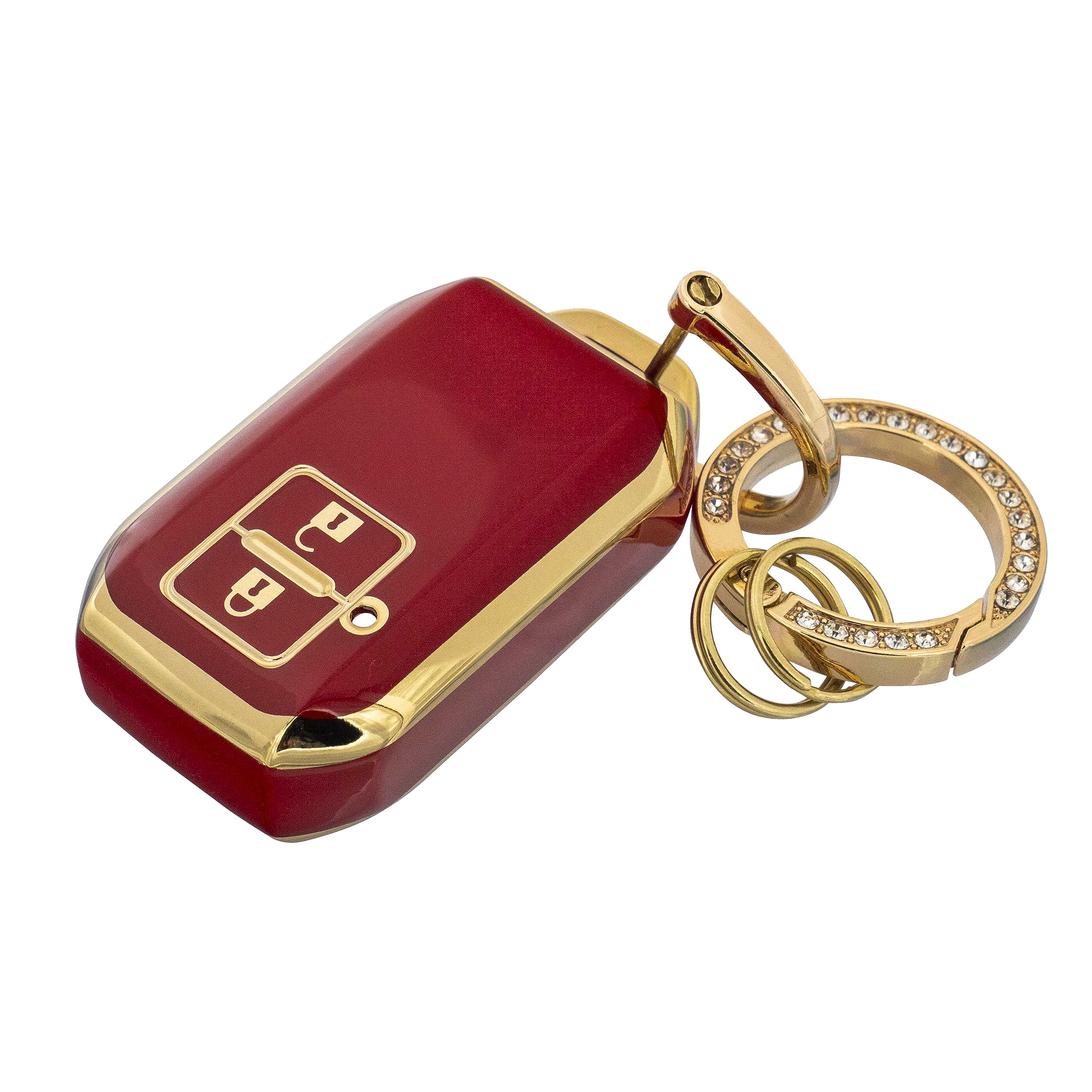 

SKYBELL Key Case, Suzuki Key Cover, Compatible with Jimny, Sierra, Wagon R, and Other Suzuki Smart Keys, 2-Button, Full Cover, Skybell (Red)