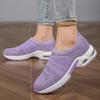 New fly-woven large-size women's shoes, sports soft sole, one pedal, breathable, casual and comfortable running women's shoes