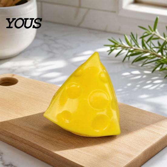 Portable Stress Ball Shapeable Cheese Squeeze Toy, Anxiety Relief Triangle Sensory Toy Slow Rising Cube Pinch Home Office Relaxation Tool