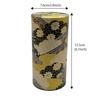 Noguchi Kumataro Tea Garden Tea Caddy, Large Capacity 200g, with Washi Paper and Inner Lid, Golden Arabesque Design, Made in Japan, Stylish