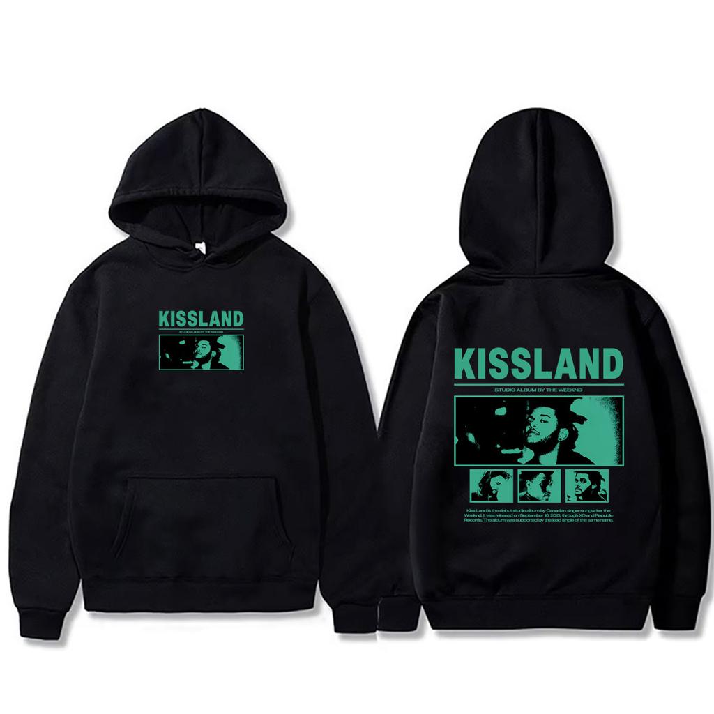 Rapper The Weeknd Kiss Land Album Graphic Hoodie Men Women Hip Hop Fashion Pop Music Streetwear Men's Casual Oversized Hoodies