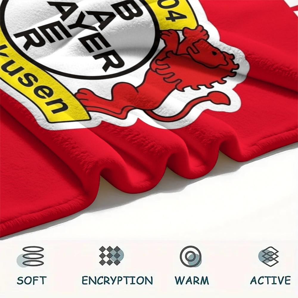 1PC Custom Name Bayer 04 Leverkusen Patterned Flannel Blanket Suitable For All Seasons for Home Decor Warmth and Comfort Gifts Holiday Present_xia
