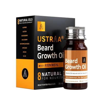 Bartwuchsöl - 35ml - Mehr Bartwuchs, Mit Redensyl, 8 natürlichen Ölen inklusive Jojobaöl, Vitamin E,
