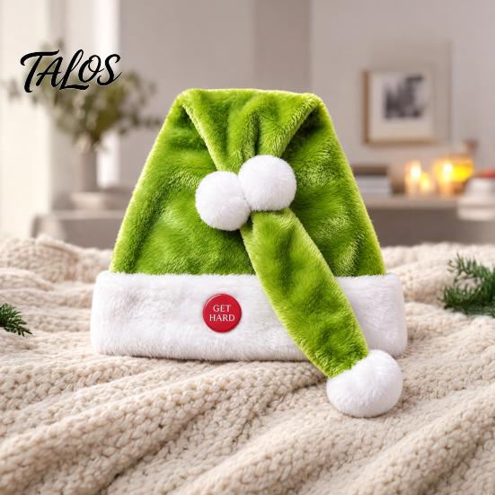 Quirky Christmas Sweater Party Hat Animated Naughty Santa Hat, Funny Dancing Button Activated Dynamic Holiday Costume Decoration Movement Soft