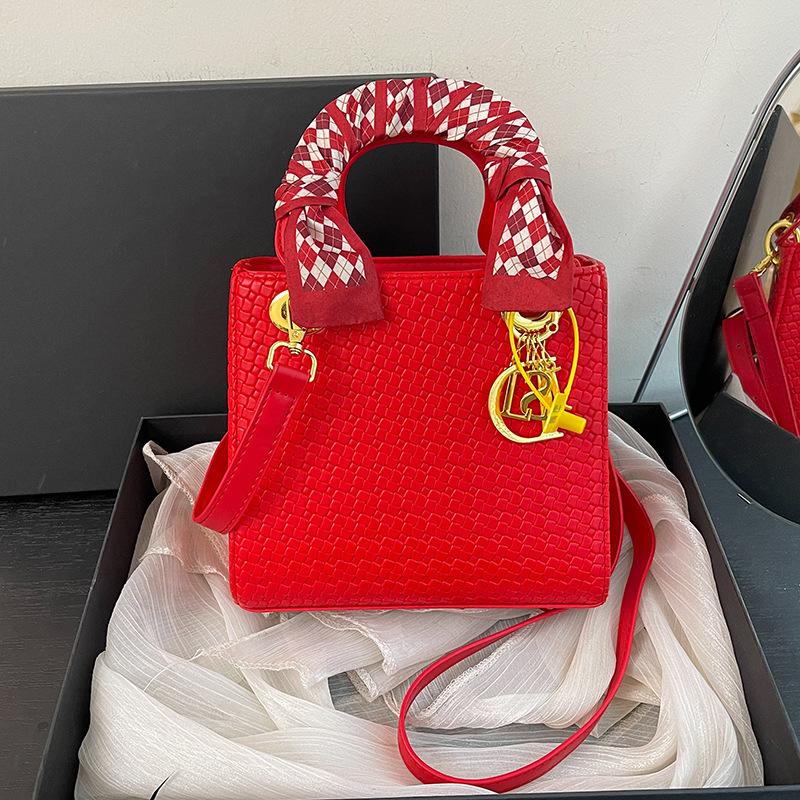 Gewebte Tasche Damenhandtasche neue Prinzessin Diana Tasche hochwertige Handtasche Schulter-Umhängetasche