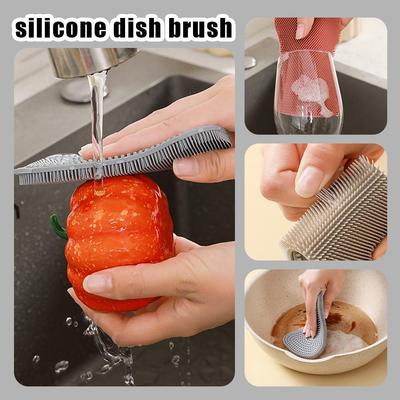 Food Grade Double-sided Multifunctional Silicone Cleaning Brush Powerful Stain Removal Quick Drying Scratch Resistant Accessorie