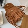 Mode Retro Faux Mocka Dam Messenger Väskor Tote Liten Tofs Handväska För Damer Flikdesign Axel Crossbody Väska