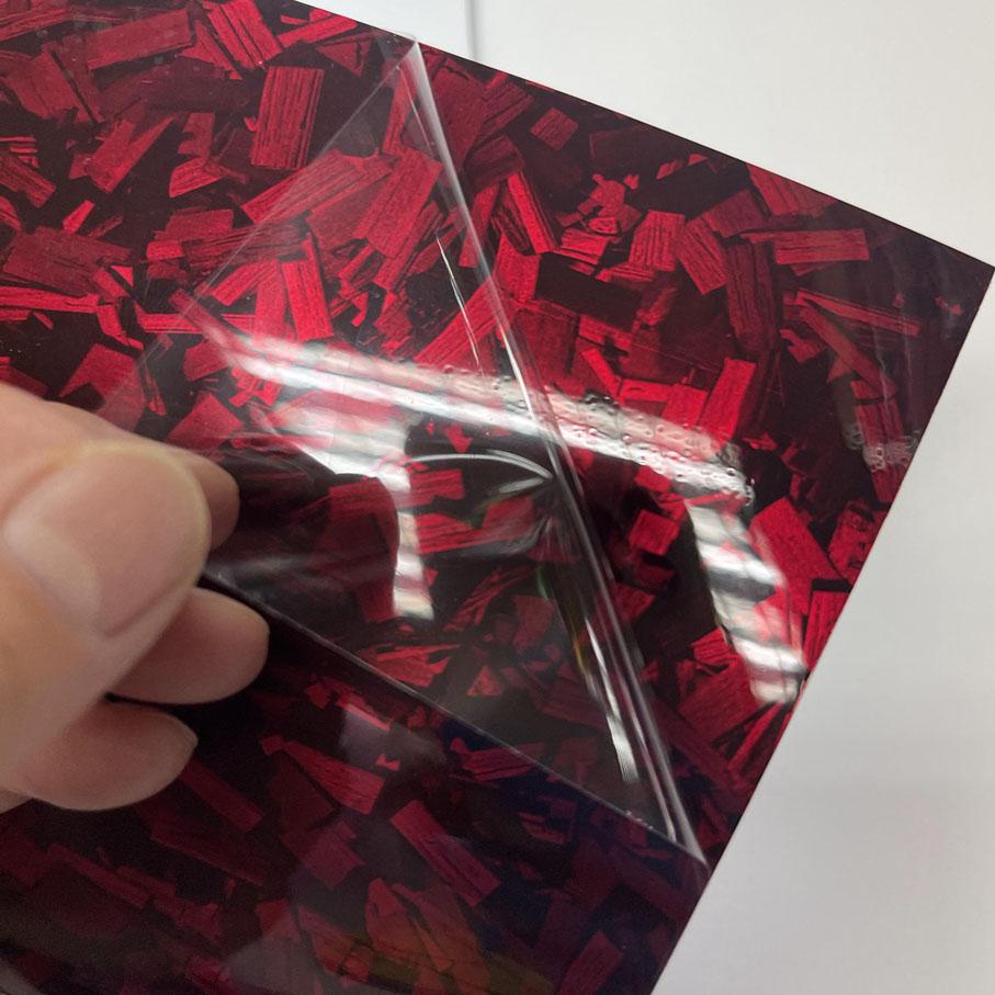 50cm*600cm Highest Quality Glossy Red Black Silver Carbon Forged Vinyl Wrap Film Car Wrapping Foil with PET Liner