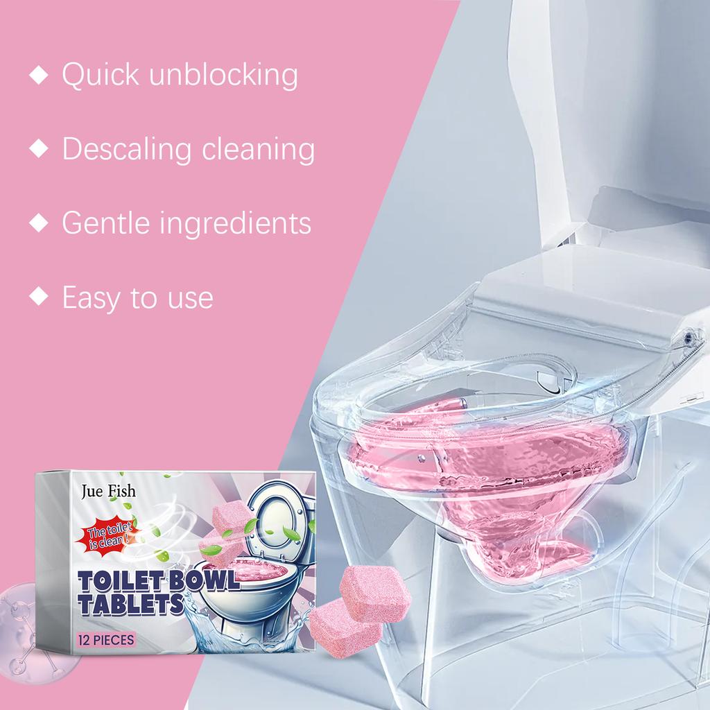 12/24PCS Toilet Cleaning Effervescent Tablets Strong Decontamination Refresh Air Fast Yellow Dirt Odor Removal Soluble Tablets