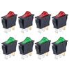 8pcs Rocker Switch 3 Pins 2 Position ON/Off AC 20A 125V 15A 250V SPST Yellow Red Green LED Light Illuminated Boat Rocker Switch Switches4