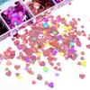 12 Grids/Box 5mm 3D Shiny Love Heart Sequins Manicure Paillettes Holographic Glitter Flakes for Epoxy Resin Mold Filling