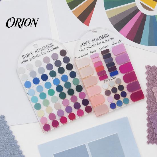 Seasonal Color Analysis Card 2Pcs Summer Cards Set, Portable Palette Personal Card, Acrylic Matching Guide for Outfits & Makeup