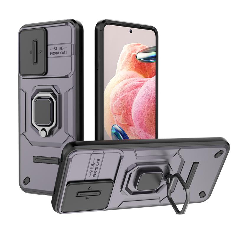 For Xiaomi Redmi Note 12 4G Case Slide Camera Armor Phone Cases for Redmi Note12 4G Car Magnetic Holder Stand Cover Fundas