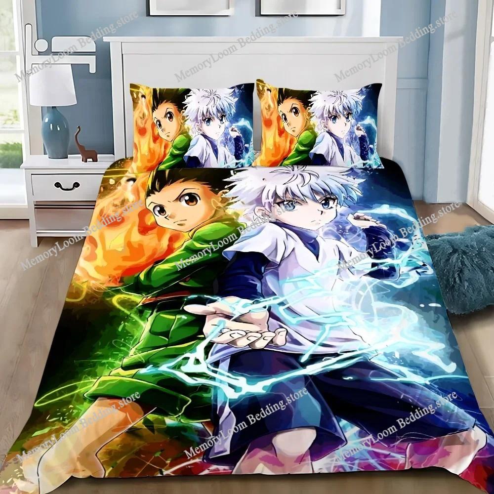 Home Textile Cartoons Fun Hunter X Hunter Duvet Cover Pillow Case Boy Girl Bedding Set King/Queen/Twin Size Soft Polyester