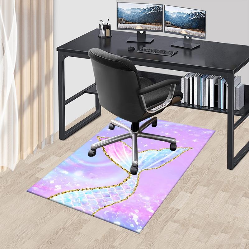 1PC Mermaid Tail Non-Slip Floor carpet, Office, family, bedroom, Studio - Large Area Rug, Vibrant Colors, Longlasting Material-X420
