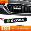 For Skoda Car Sticker 2026 New 1/2PCS Car Decorative Light LED Front Hood Grille Emblem Badge Decor For Skoda Octavia Fabia RS K