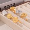 Love Hammer Ring Stainless Steel Plated 18K Gold Opening Retro Design Niche Temperament Jewelry
