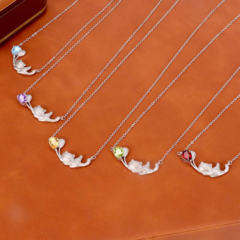 Fashion S925 Sterling Silver Necklace Light Luxury Design Thin Chain Women Jewelry Gift