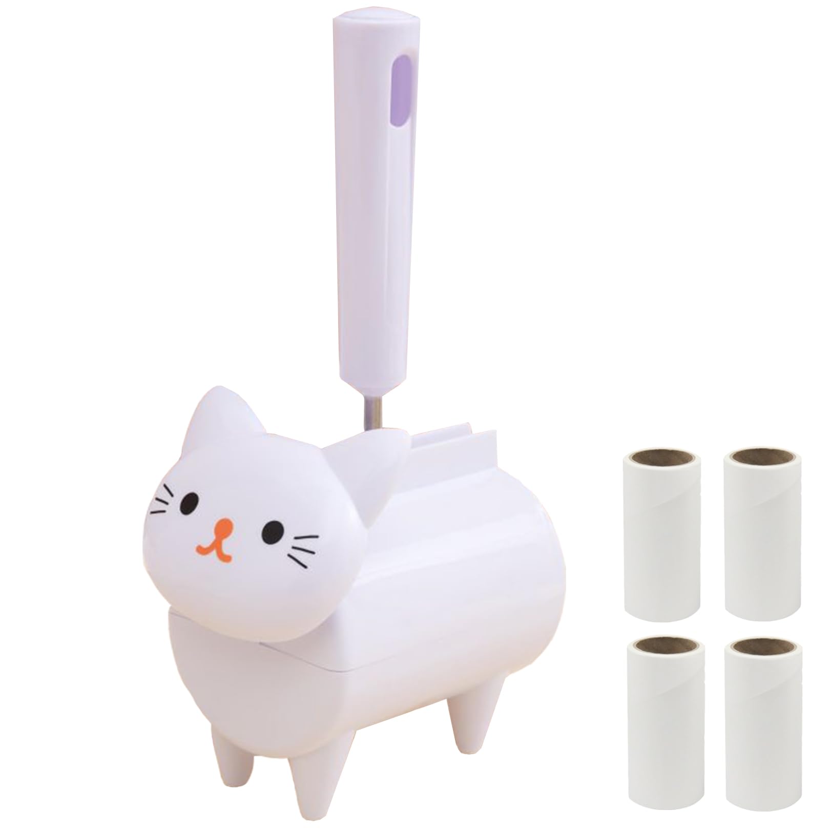 

sac taske Cat Cleaner, Cat-Shaped Mini Sticky Cleaner Tape for Carpet Cleaning, Compact, Diagonal Cut (White + 3 Spares)