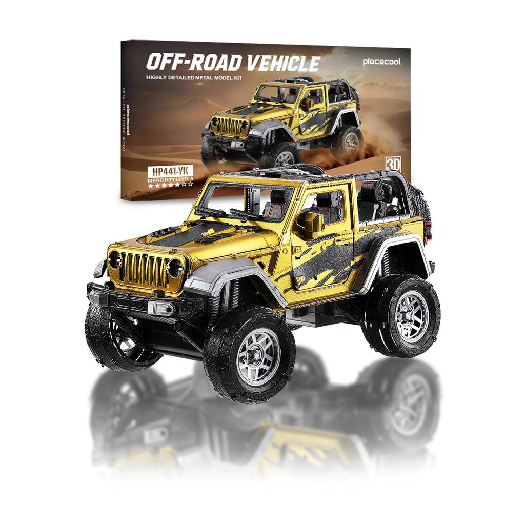 Piececool 3D Metal Vehicle Puzzle Assembly No Glue Needed Difficulty Level Intermediate Suitable for Adults Off-Road - Required, - 5-Star - -