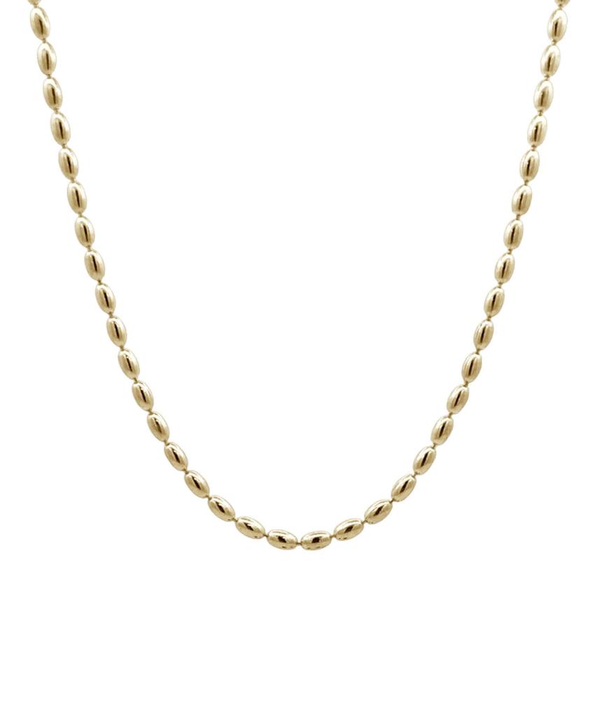 Alleun Silver 925 Rice Grain Glow Silver Ball Chain Necklace