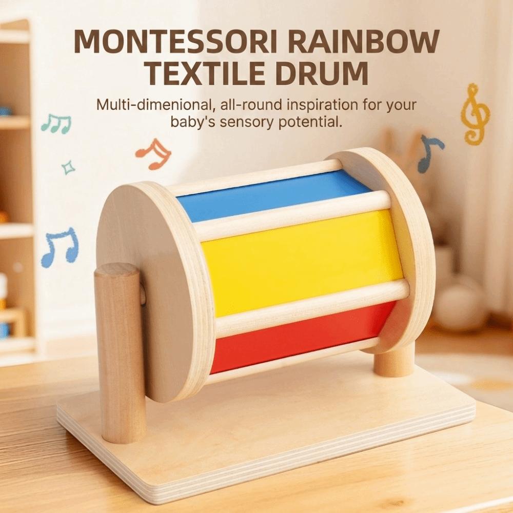 

Hand-Eye Coordination Montessori Textile Drum Educational Design Sensory Toy For 0-3 Years Old 1
