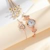 Fashionable Women's Round Small Dial Steel Strap Quartz Watch; Heart To Heart Style Bracelet Necklace Earrings; High-end and Atm
