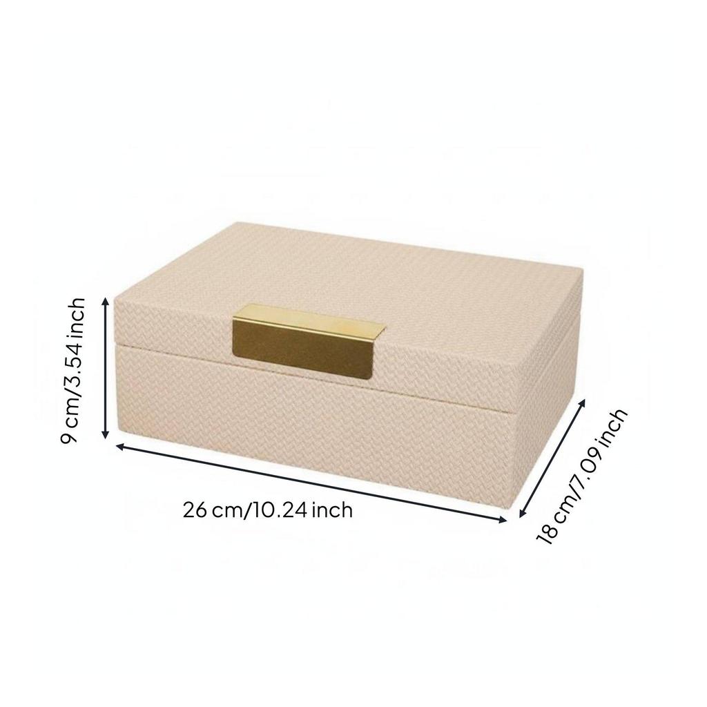 Faux Leather Jewelry Box Multi-Purpose Modern Trinket Case Stylish Design