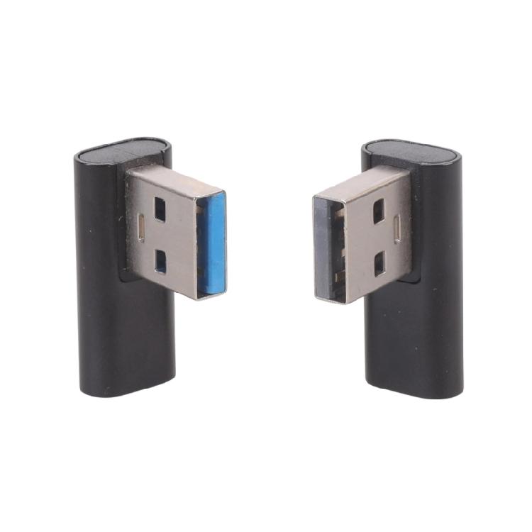 2Pcs USB 3.0 To USB C Converter Adapters 90 Degree Left Right Angle For Phone Laptops Charging And Data Transfer