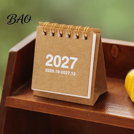 Practical Gift for Students Professionals Mini Desk Calendar 2026-2027, Oct 2026 to Dec 2027 Standing Flip Small Portable Desktop Ornament Calendar,