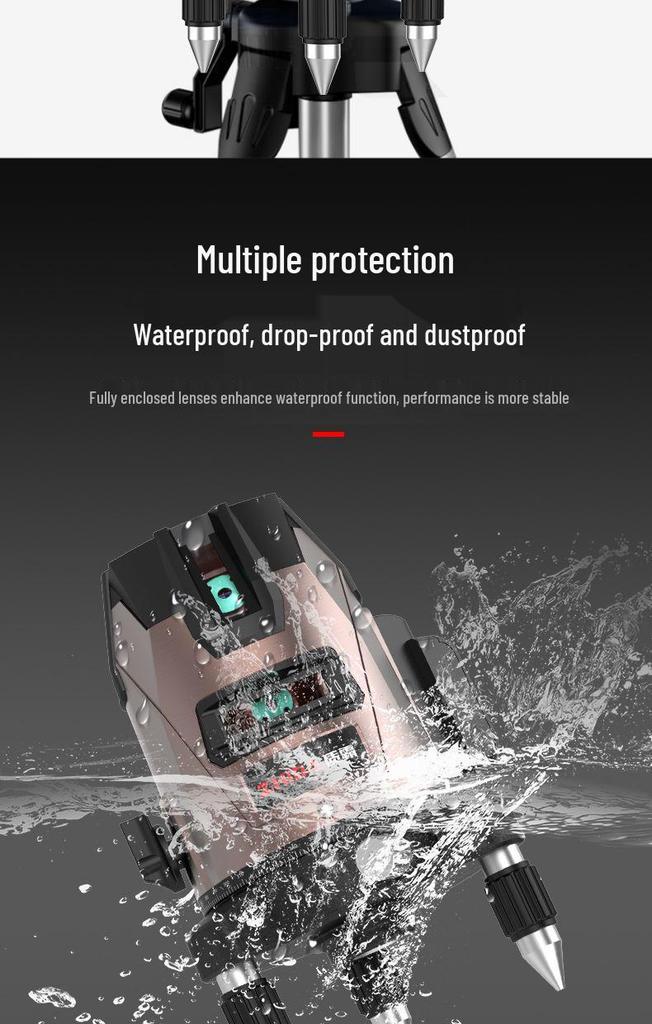 New High-Capacity Green Laser Infrared Level Tool - 35 Lines, Strong Light, Outdoor Automatic