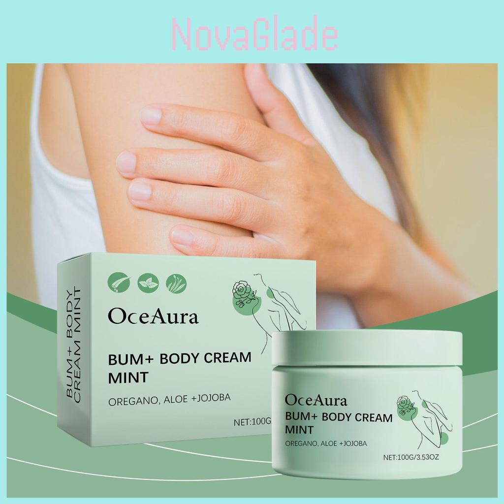Oceaura Refreshing Mint Body Cream For Gentle Skin Moisturizing And Hydration 100g