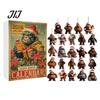 Christmas Party Favors Advent Calendar, Ape Series 24 Day Countdown Box with Xmas Gift Acrylic Pendants, Festive Tree Hanging Ornaments for