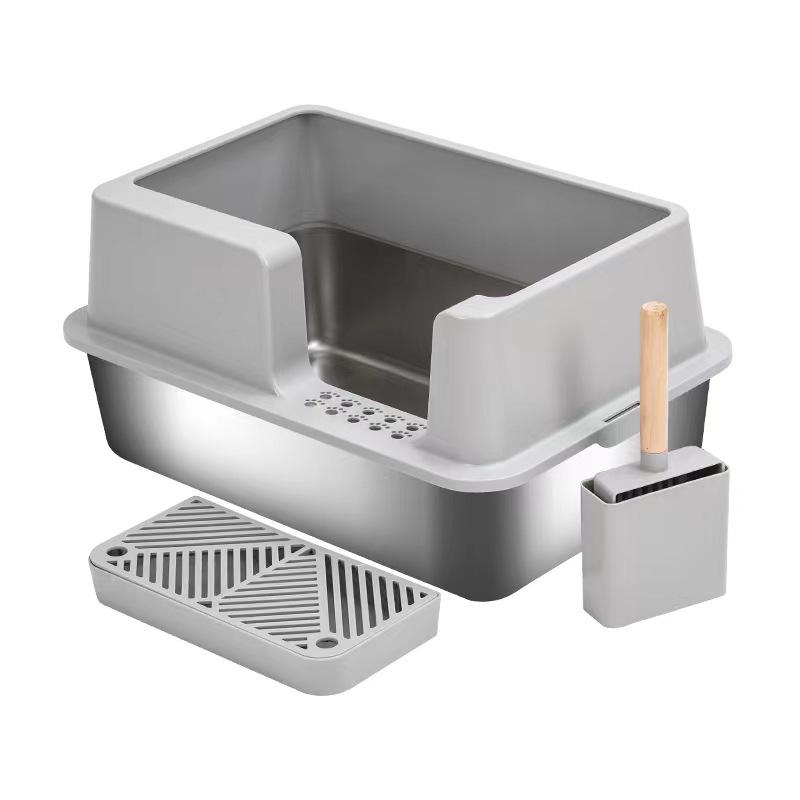 

Popular Semi-Enclosed 201 Stainless Steel Cat Litter Box: Corrosion-Resistant, Leak-Proof, Spacious, Easy to Clean, and Durable Package size 61.5*19*41.5 cm