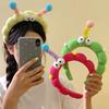 Korean Style Sponge Headband Twisted Funny Cartoon Plush Hairband Cute Headwear Big Eyes Hair Hoop
