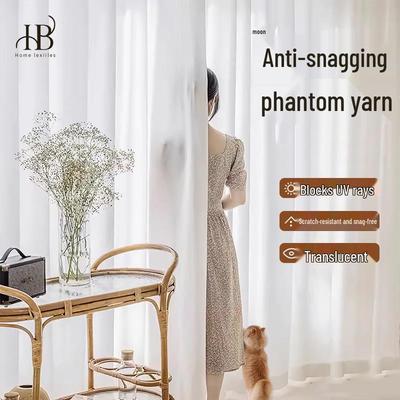 Phantom Sheer Weiße Tüllvorhänge für Wohnzimmer, Schlafzimmer, Balkon