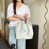 Trendy Korean Style Embroidered Tote Bag For Women And Students Casual Shopping Bag