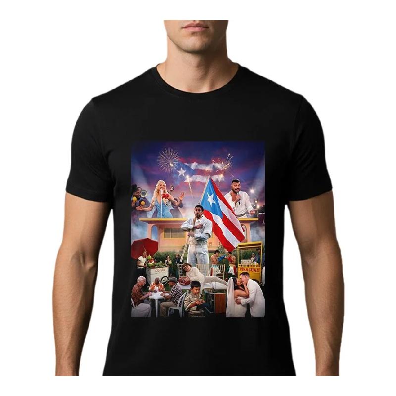 

Bad Bunny Super Bowl LX 2026 The Only Thing More Powerful Than Hate Is Love T-shirt Summer Men s Women s Fashion Cotton T-shirt XXXXXL чорний