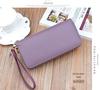 Women's Double Zipper Soft Leather Long Wallet & Phone Clutch