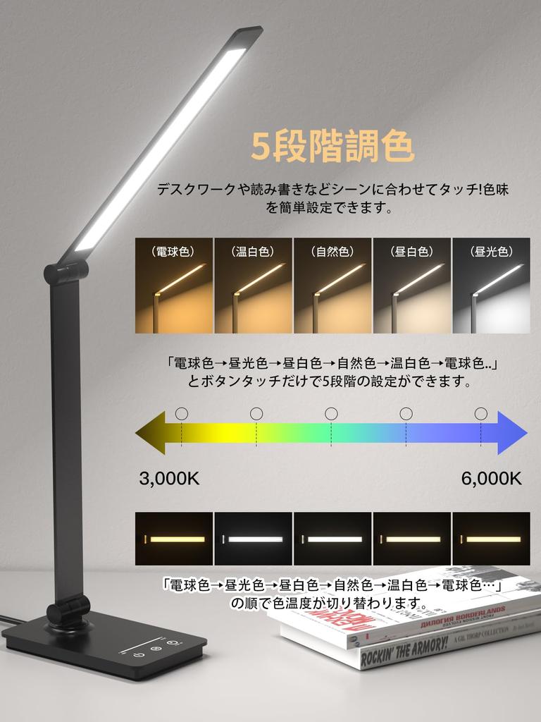 In Energy Saving Easy On the Desk Bright LED Stepless 5 Levels of Color Timer High Standing Desk USB Desk LED Desk Easy To Tabletop LED Desk Study Can