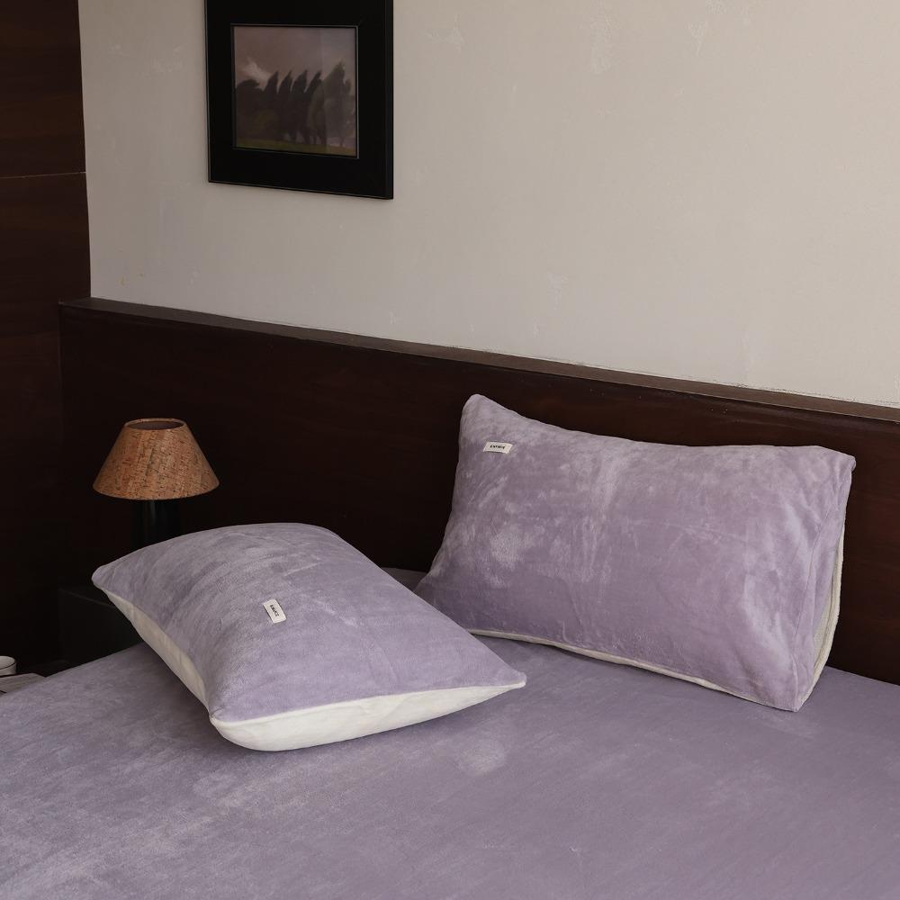 2PCS Soft Milk Velvet Pillowcase Comfortable Pillow Case Simple Pillowcase Autumn and Winter