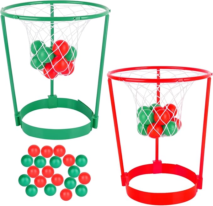Zestaw 2 obręczy na głowę do gry w koszykówkę, kosz, siatka, opaska na głowę, żart, prezenty świąteczne dla dzieci i dorosłych, święta Bożego Narodzenia, urodziny, karnawał