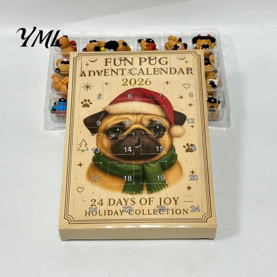 Weihnachts-Adventskalender 2026 Eule/Hund Kalender, 24 Tage Countdown mit Mini-Tierfiguren-Box-Ornamenten, PVC Sammelfiguren für die Feiertage