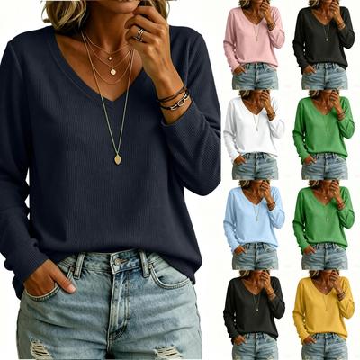 Dames Mode Casual Kleur Gebreide Top met Lange Mouwen voor Dagelijks Gebruik