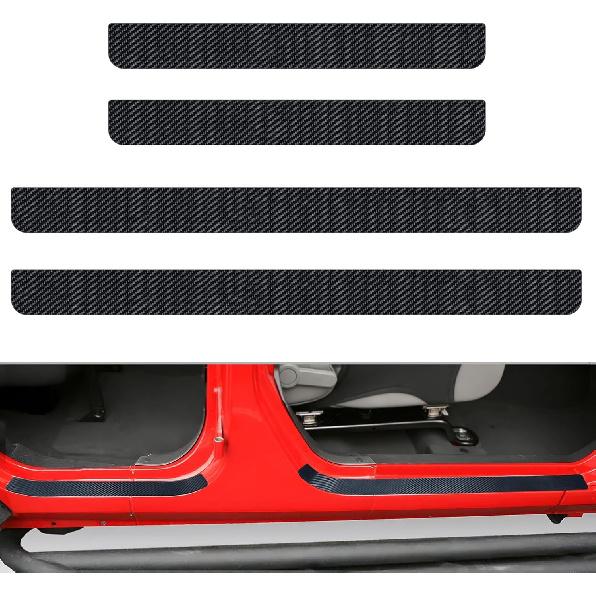 No Adhesive Magnetic Car Door Sill Protector, Anti-Scratch Carbon Fiber Door Entry Guard, Universal Door Threshold Protector Cover Fits For Most