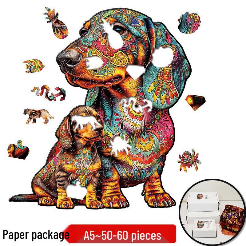 Irregular Animal Dog Penguin Wooden Puzzle in Stock
